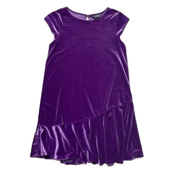 Lands End L 14 velvet dress purple - Picture 1 of 6